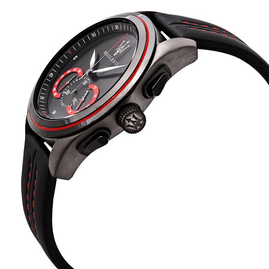  Shop Authentic Maserati Traguardo Chronograph Black Dial Black Leather Strap Watch for Men - R8871612023 - Luxxuri