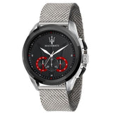  Shop Authentic Maserati Traguardo Black Dial Silver Mesh Bracelet Watch For Men - R8873612005 - Luxxuri