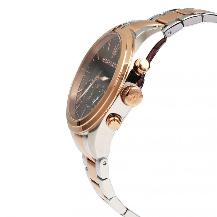  Shop Authentic Maserati Traguardo Chronograph Brown Dial Two Tone Steel Strap Men's Watch - R8873612003 - Luxxuri