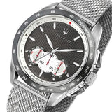  Shop Authentic Maserati Traguardo Chronograph Black Dial Silver Mesh Bracelet Watch For Men - R8873612008 - Luxxuri