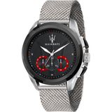  Shop Authentic Maserati Traguardo Black Dial Silver Mesh Bracelet Watch For Men - R8873612005 - Luxxuri