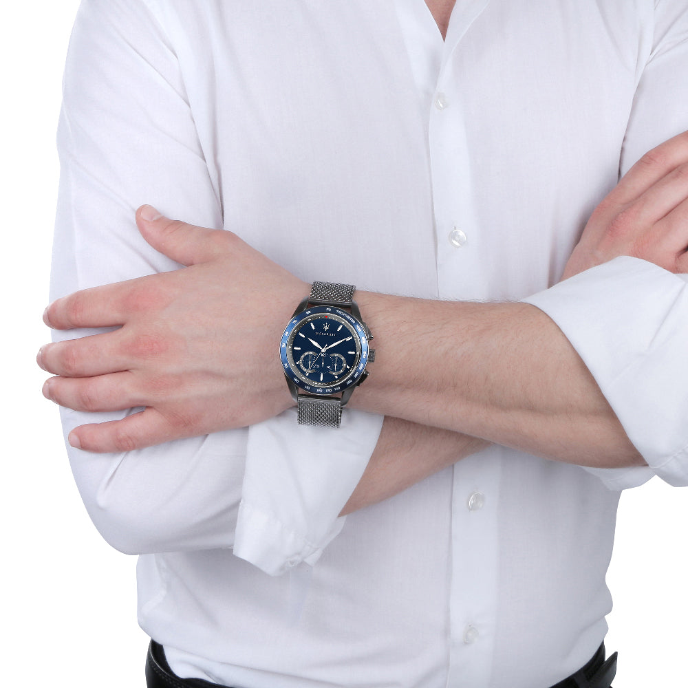  Shop Authentic Maserati Traguardo 45mm Chronograph Blue Dial Watch For Men - R8873612009 - Luxxuri