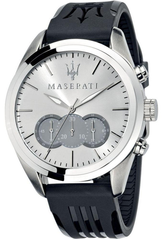  Shop Authentic Maserati Traguardo Chronograph Silver Dial Black Rubber Strap Watch for Men - R8871612012 - Luxxuri