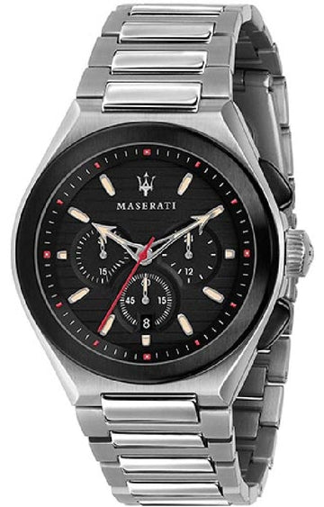  Shop Authentic Maserati Triconic Chronograph Black Dial Silver Steel Strap Watch For Men - R8873639002 - Luxxuri