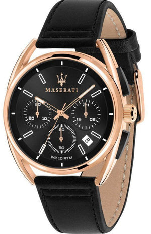  Shop Authentic Maserati Trimarano Chronograph Black Dial Leather Strap Watch For Men - R8871632002 - Luxxuri