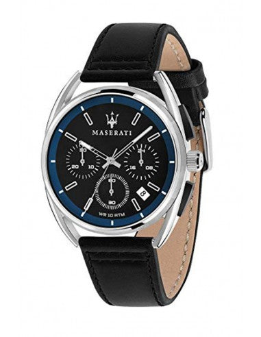  Shop Authentic Maserati Trimarano Chronograph Black Dial Black Leather Strap Watch For Men - R8871632001 - Luxxuri