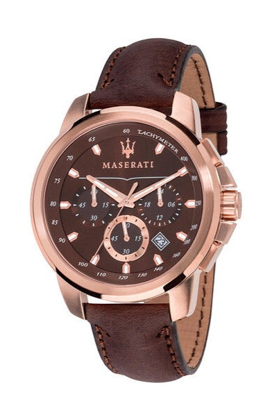  Shop Authentic Maserati Successo Brown Dial Brown Leather Strap Watch For Men - R8871621004 - Luxxuri