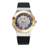  Shop Authentic Maserati Potenza Automatic Skeleton Dial Black Leather Strap Watch For Men - R8821108011 - Luxxuri