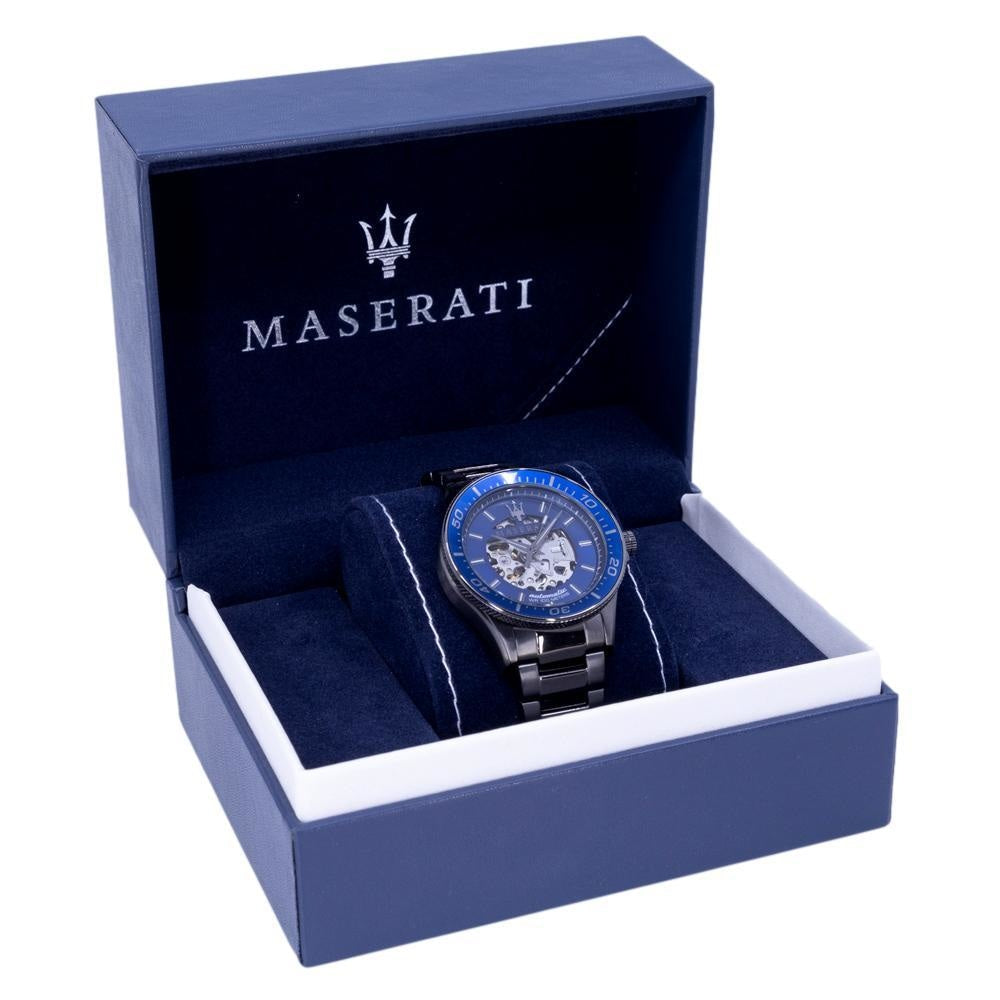 Maserati SFIDA Automatic Blue Dial Silver Steel Strap Watch For Men - R8823140001