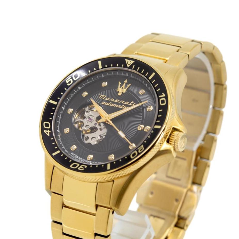  Shop Authentic Maserati SFIDA Black Dial Yellow Gold Toned Stainless Steel Watch For Men - R8823140003 - Luxxuri