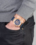 Shop Authentic Maserati Potenza 42mm Rose Gold & Blue Dial Blue Leather Strap Watch For Men - R8851108027 - Luxxuri