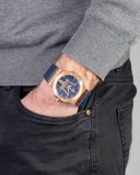  Shop Authentic Maserati Potenza 42mm Rose Gold & Blue Dial Blue Leather Strap Watch For Men - R8851108027 - Luxxuri