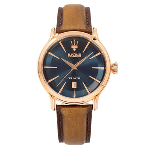  Shop Authentic Maserati Epoca Blue Dial Brown Leather Strap Watch For Men - R8851118001 - Luxxuri