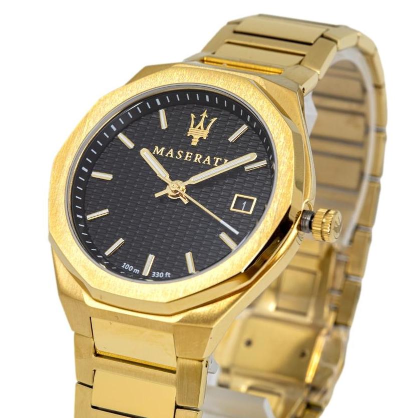  Shop Authentic Maserati Stile Black Dial Gold Steel Strap Watch For Men - R8853142004 - Luxxuri