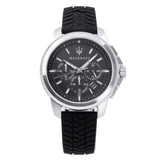  Shop Authentic Maserati Successo Chronoraph Black Dial Black Silicon Strap Watch For Men - R8871621014 - Luxxuri