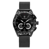  Shop Authentic Maserati Traguardo Chronograph Black Dial Black Mesh Bracelet Watch For Men - R8873612031 - Luxxuri