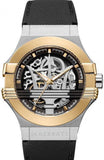  Shop Authentic Maserati Potenza Automatic Skeleton Dial Black Leather Strap Watch For Men - R8821108011 - Luxxuri