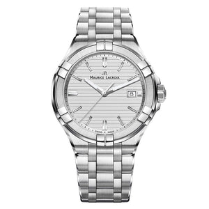  Shop Authentic Maurice Lacroix Aikon Date White Dial Silver Steel Strap Watch for Men - AI1008-SS002-131-1 - Luxxuri