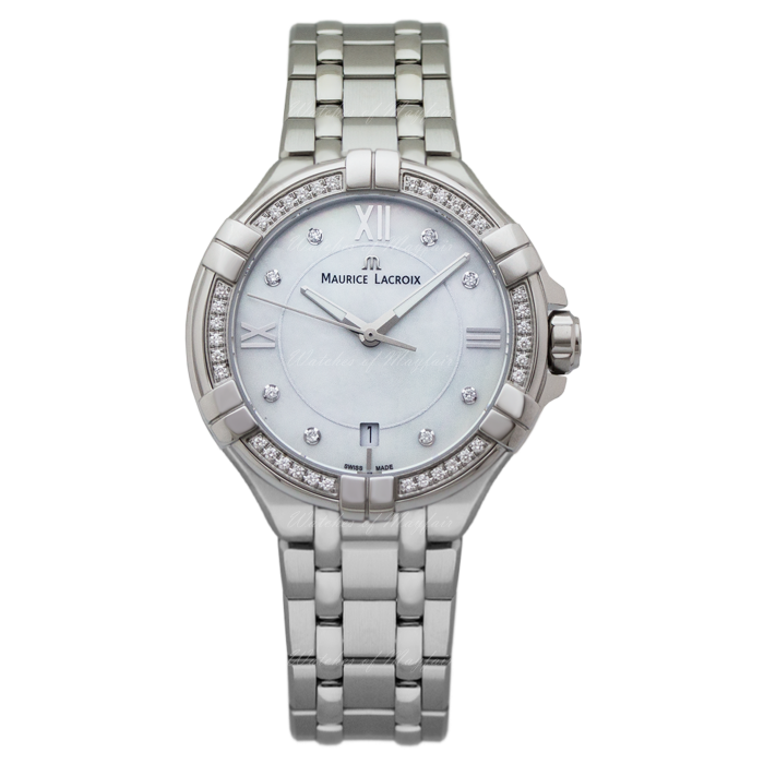  Shop Authentic Maurice Lacroix Aikon White Mother of Pearl Dial Silver Steel Strap Watch for Women - A11006-SD502-170-1 - Luxxuri