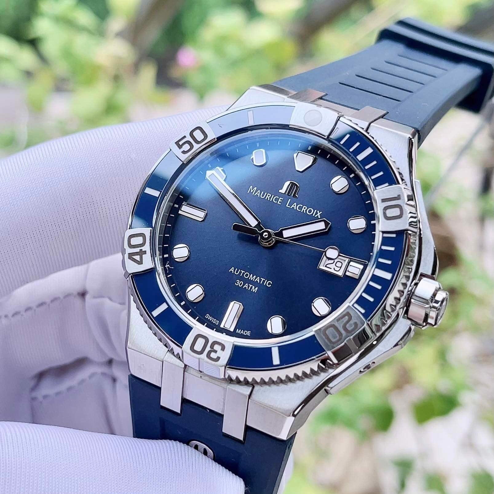  Shop Authentic Maurice Lacroix Aikon Venturer Blue Dial Blue Rubber Strap Watch for Men - AI6058-SS001-430-1 - Luxxuri