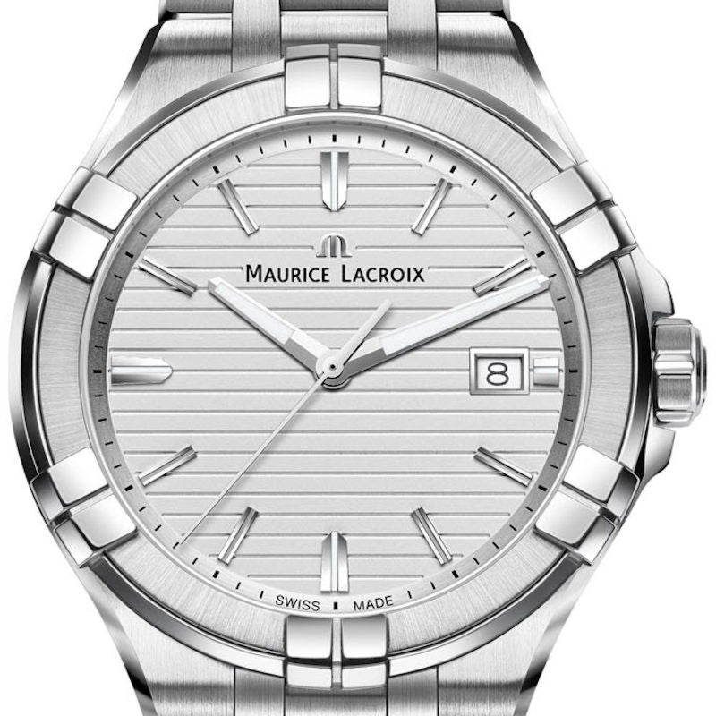  Shop Authentic Maurice Lacroix Aikon Date White Dial Silver Steel Strap Watch for Men - AI1008-SS002-131-1 - Luxxuri