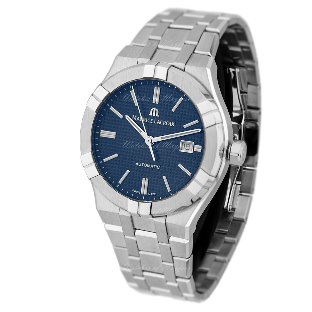  Shop Authentic Maurice Lacroix Aikon Automatic Blue Dial Silver Steel Strap Watch For Men - AI6008-SS002-430-1 - Luxxuri