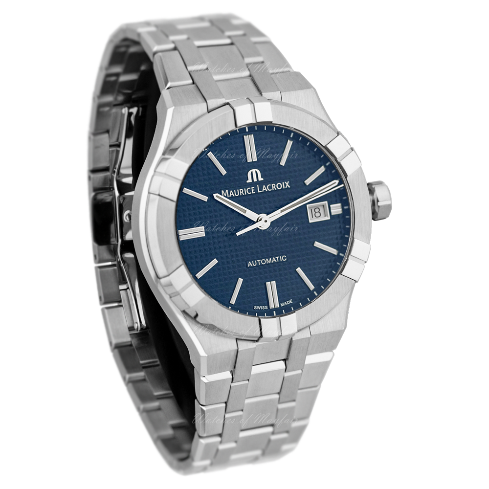  Shop Authentic Maurice Lacroix Aikon Automatic Blue Dial Silver Steel Strap Watch For Men - AI6008-SS002-430-1 - Luxxuri