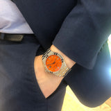  Shop Authentic Maurice Lacroix Aikon Automatic Date Orange Dial Silver Steel Strap Watch For Men - AI6008-SS00F-530-E - Luxxuri