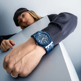  Shop Authentic Maurice Lacroix Automatic PVD Limited Edition Blue Dial Blue Silicon Strap Watch For Men - AI6007-PVC00-430-4 - Luxxuri