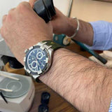  Shop Authentic Maurice Lacroix Aikon Chronograph Black Dial Green Leather Strap Watch for Men - AI1018-PVB21-330-1 - Luxxuri