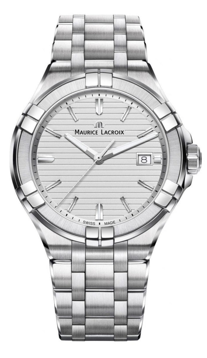  Shop Authentic Maurice Lacroix Aikon Date White Dial Silver Steel Strap Watch for Men - AI1008-SS002-131-1 - Luxxuri