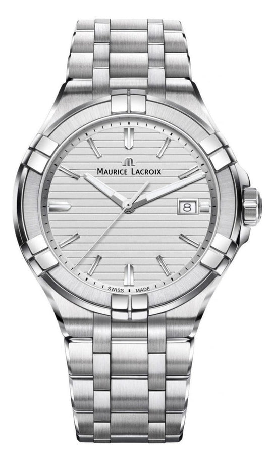  Shop Authentic Maurice Lacroix Aikon Date White Dial Silver Steel Strap Watch for Men - AI1008-SS002-131-1 - Luxxuri