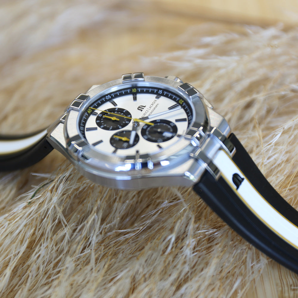  Shop Authentic Maurice Lacroix Aikon Chronograph King of the Court Limited Edition Silver Dial Grey Rubber Strap Watch for Men - AI1018-TT030-130-K - Luxxuri