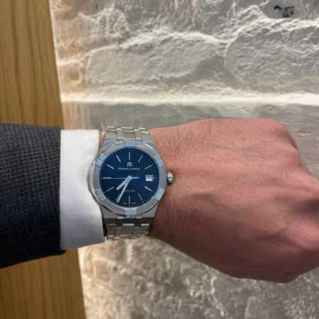  Shop Authentic Maurice Lacroix Aikon Date Quartz Black Dial Silver Steel Strap Watch for Men - AI1108-SS002-330-1 - Luxxuri