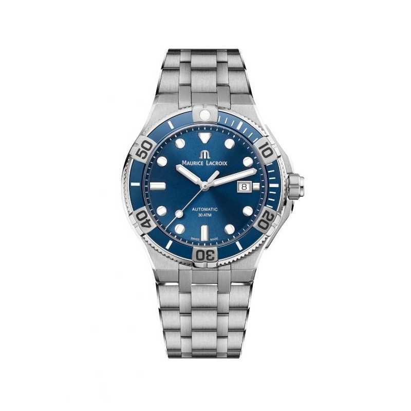  Shop Authentic Maurice Lacroix Aikon Venturer Blue Dial Silver Steel Strap Watch for Men - AI6058-SS002-430-1 - Luxxuri