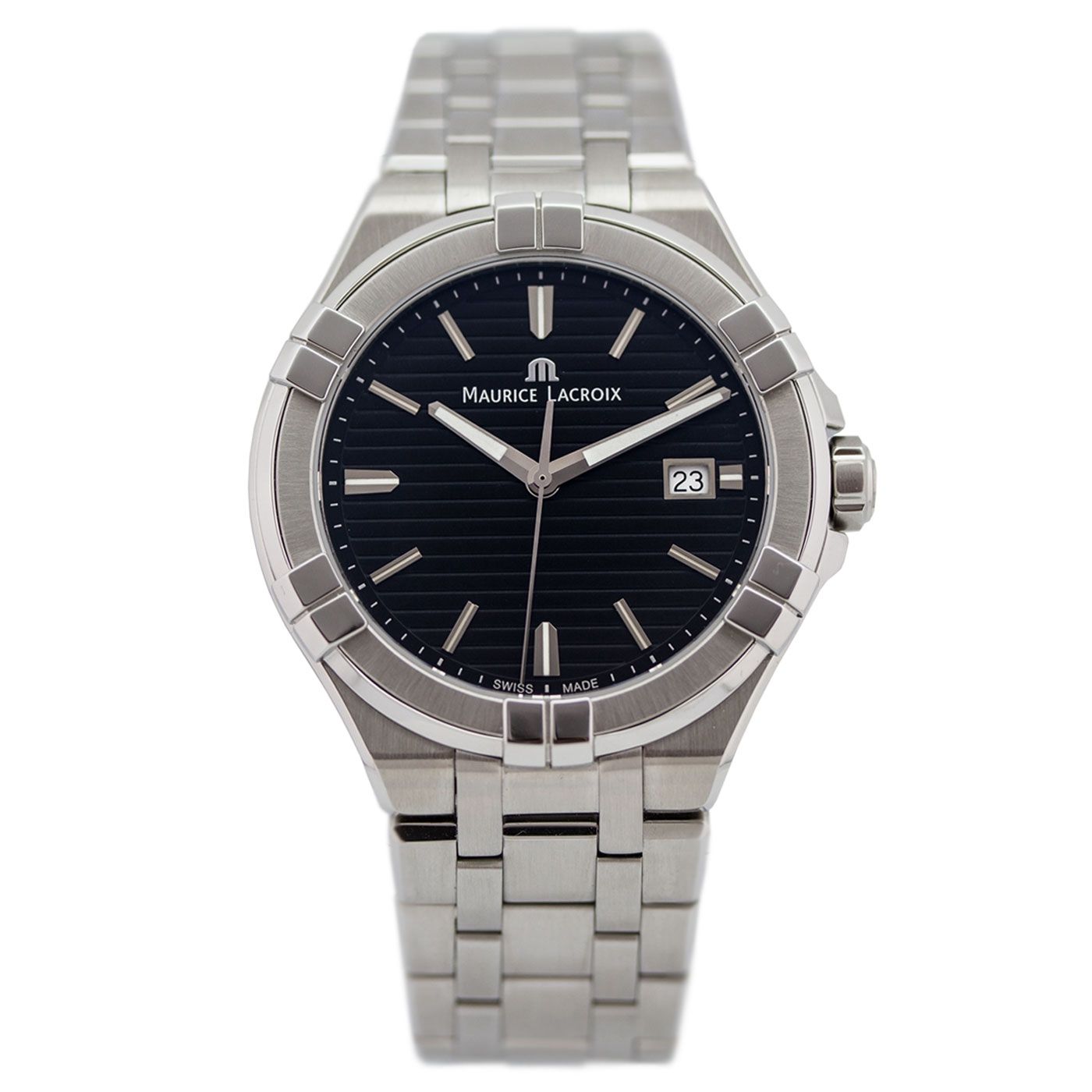  Shop Authentic Maurice Lacroix Aikon Venturer Black Dial Silver Steel Strap Watch for Men - AI1008-SS002-331-1 - Luxxuri