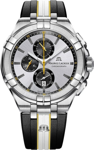  Shop Authentic Maurice Lacroix Aikon Chronograph King of the Court Limited Edition Silver Dial Grey Rubber Strap Watch for Men - AI1018-TT030-130-K - Luxxuri