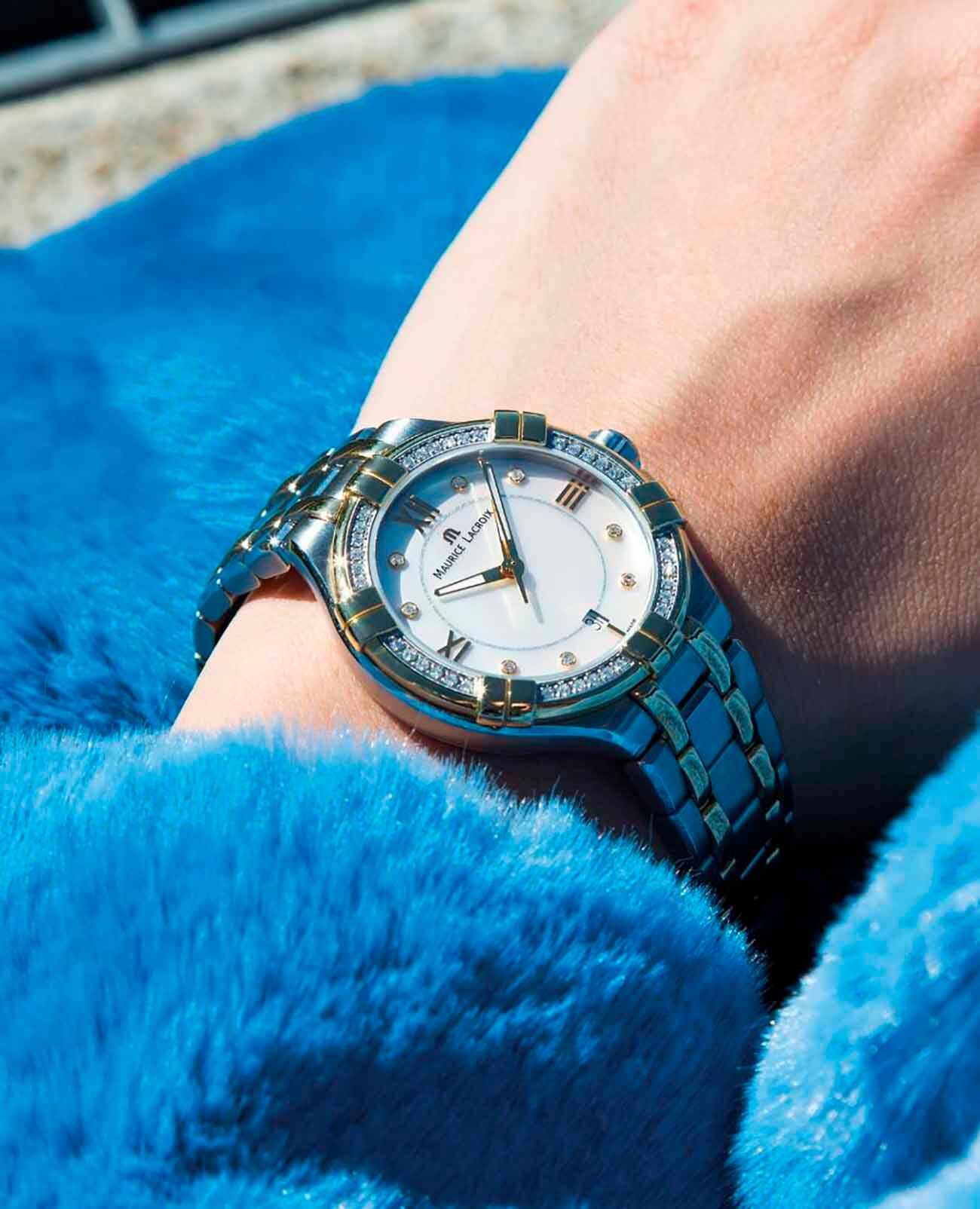  Shop Authentic Maurice Lacroix Aikon Diamonds Mother of Pearl Dial Two Tone Steel Strap Watch for Women - A11006-DY503-171-1 - Luxxuri