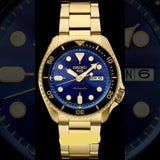  Shop Authentic Seiko 5 Sports US Special Edition Automatic Blue Dial Gold Steel Strap Watch For Men - SRPK20 - Luxxuri