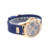 Shop Authentic Guess Frontier DIamonds Gold Dial Blue Rubber Strap Watch For Women - W1160L3 - Luxxuri