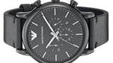  Shop Authentic Emporio Armani Dress Chronograph Black Dial Black Leather Strap Watch For Men - AR1918 - Luxxuri