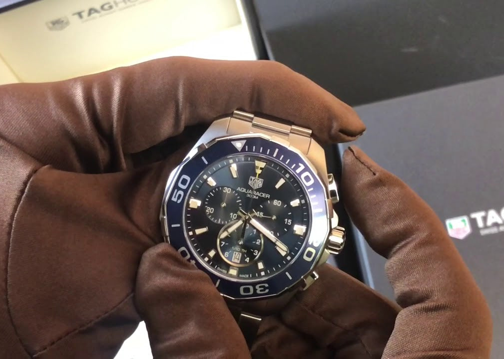  Shop Authentic Tag Heuer Aquaracer Blue Dial SIlver Steel Strap Watch for Men - CAY111B.BA0927 - Luxxuri