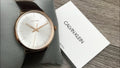  Shop Authentic Calvin Klein High Noon Silver Dial Brown Leather Strap Watch for Men - K8M216G6 - Luxxuri