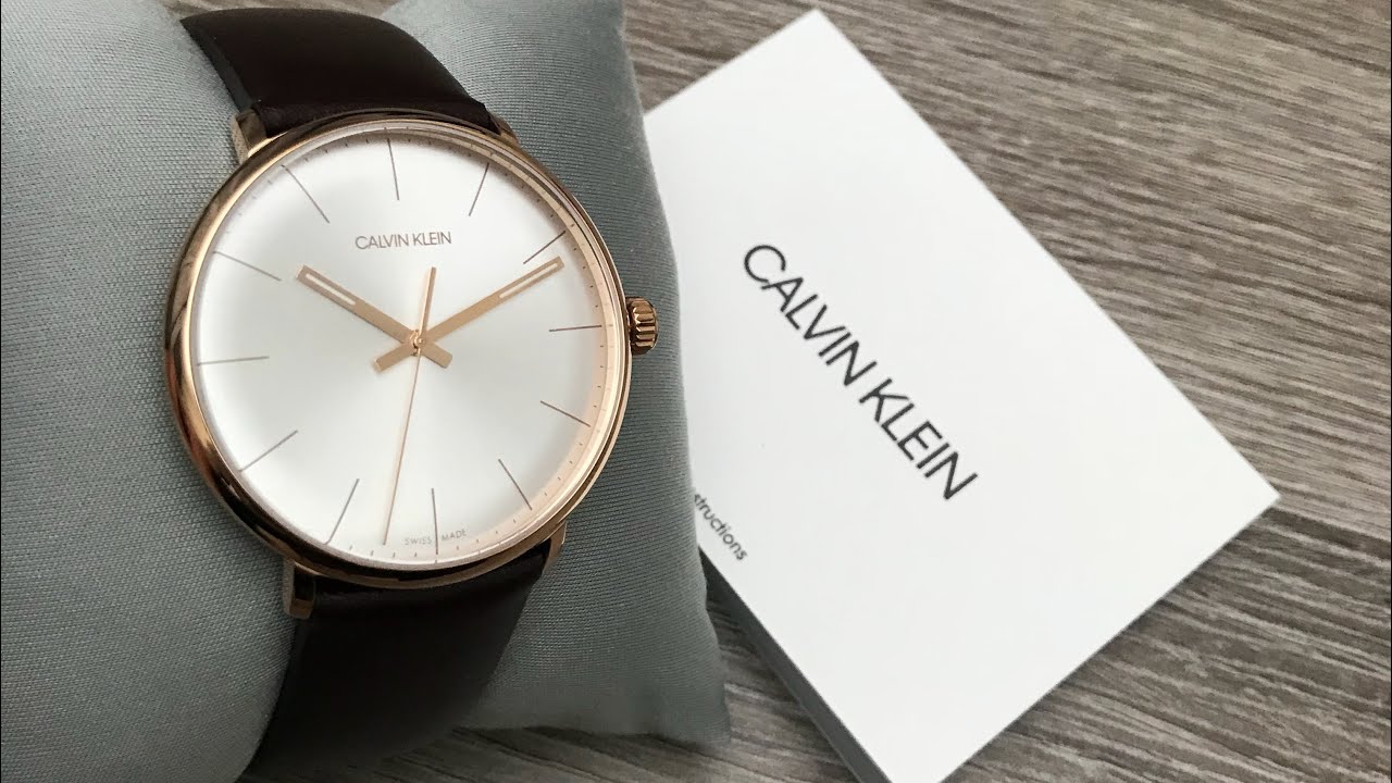  Shop Authentic Calvin Klein High Noon Silver Dial Brown Leather Strap Watch for Men - K8M216G6 - Luxxuri