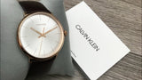  Shop Authentic Calvin Klein High Noon Silver Dial Brown Leather Strap Watch for Men - K8M216G6 - Luxxuri
