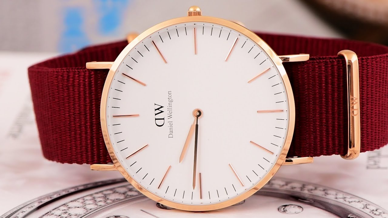  Shop Authentic Daniel Wellington Classic Roselyn White Dial Maroon Nylon Strap Watch For Women - DW00100267 - Luxxuri