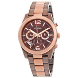  Shop Authentic Fossil Perfect Boyfriend Multifunction Brown Dial Two Tone Steel Strap Watch for Women - ES4284 - Luxxuri