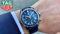  Shop Authentic Tag Heuer Carrera Chronograph Blue Dial Blue Leather Strap Watch for Men - CBS2212.FC6535 - Luxxuri