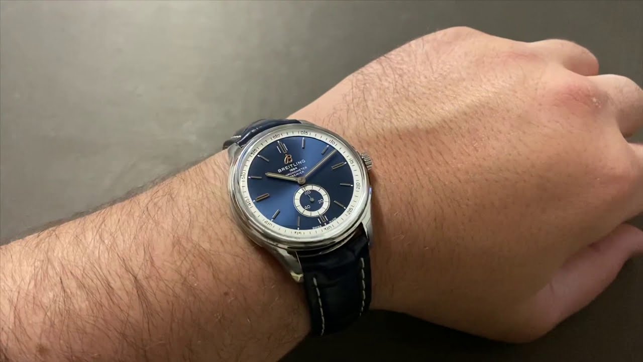  Shop Authentic Breitling Premier Automatic 40mm Blue Dial Blue Leather Strap Mens Watch - A37340351C1P2 - Luxxuri