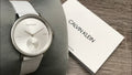  Shop Authentic Calvin Klein Accent Silver Dial White Leather Strap Watch for Women - K2Y231K6 - Luxxuri